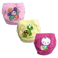 Story Baby 9-12 kg 3'lü Sızdırmayan Yıkanabilir Çiçek-Kedi-Kaplumbağa Desenli Alıştırma Külodu