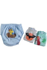 Poope's 12 kg 3'lü Sızdırmayan Yıkanabilir Kuş-Papağan-Yarasa Desenli Alıştırma Külodu