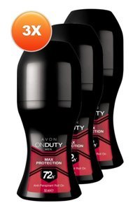 Avon On Duty Max Protection Pudralı Ter Önleyici Antiperspirant Roll-On Erkek Deodorant 3x50 ml