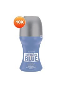 Avon Individual Blue Pudralı Ter Önleyici Antiperspirant Roll-On Erkek Deodorant 10x50 ml
