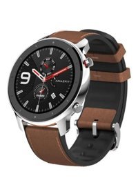 Amazfit A1902 GTR Su Geçirmez 47.2 mm Deri Kordon Yuvarlak Erkek Akıllı Saat Kahverengi