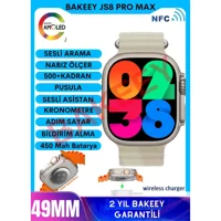 Bakeey Watch 8 Ultra Su Geçirmez 49 mm Silikon Kordon Kare Tansiyon Ölçen Sim Kartlı Akıllı Saat Gri