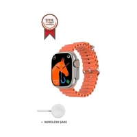 Torima T10 Ultra Android 49 mm Plastik Kordon Dikdörtgen unisex Akıllı Saat Turuncu