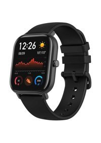 Amazfit A1914 GTS Su Geçirmez 43.25 mm Silikon Kordon Dikdörtgen Unisex Akıllı Saat Siyah