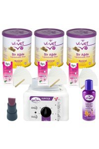 Depiroll 1+1 Kazanlı Ağda Makinesi + 3xNaturel Sir Ağda + 3xAğda Bezi + Spatula