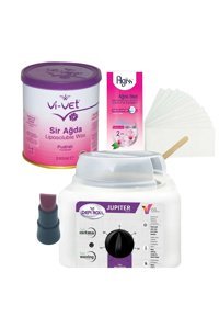 Depiroll Depiroll 1+1 Kazanlı Ağda Makinesi + Vivet Pudralı Sir Ağda + Spatula + Ağda Bandı
