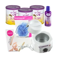Depiroll Jüpiter 1+1 Kazanlı Ağda Makinesi + 3xNaturel El Ağdası + Spatula + Temizleme Yağı + Lif + Ağda Bezi
