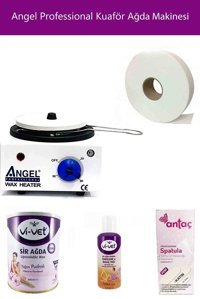 Angel 1+1 Kazanlı Ağda Makinesi + Sir Ağda + Ağda Bezi + Spatula