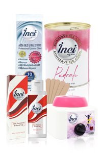 İnci Ağda 1+1 Kazanlı Ağda Makinesi + Sir Ağda + Spatula + Ağda Temizleme Yağı
