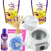 Depiroll Jüpiter 1+1 Boncuk Ağda Makinesi + 2xNaturel Boncuk Ağda + Spatula + Temizleme Yağı + Lif