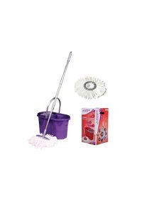 Zambak Döner Başlıklı Microfiber 2'li Paspas Seti Mor