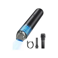 Baseus Super Çekim 135 W Toz Torbasız Hepa Filtreli Işıklı Islak Kuru Kablosuz El Tipi Mini Şarjlı Süpürge Siyah