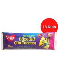 Vioraplast Limon Kokulu Büzgülü Büyük Boy 65x70 cm Çöp Poşeti 18 Adet Sarı