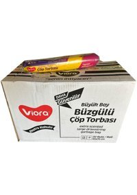 Viora Limon Kokulu Büzgülü Büyük Boy 65x70 cm Çöp Poşeti 32x10 Adet Sarı