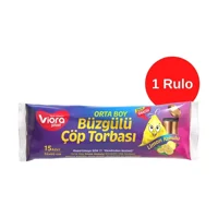 Vioraplast Limon Kokulu Büzgülü Orta Boy 55x60 cm Çöp Poşeti Sarı