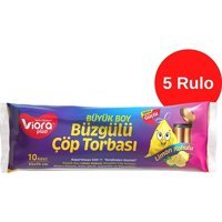 Vioraplast Limon Kokulu Büzgülü Büyük Boy 65x70 cm Çöp Poşeti 5 Adet Sarı