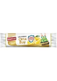 Koroplast Limon Kokulu Büzgülü Orta Boy 55x60 cm Çöp Poşeti 6 Adet Sarı