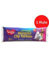 Vioraplast Vanilya Kokulu Büzgülü Büyük Boy 65x70 cm Çöp Poşeti Beyaz
