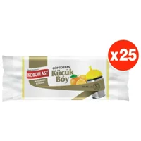 Koroplast Mandarin Kokulu Büyük Boy 40x45 cm Çöp Poşeti 30x25 Adet Sarı