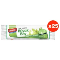 Koroplast Büyük Boy 65x80 cm Çöp Poşeti 10x25 Adet Yeşil