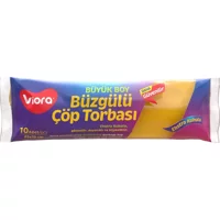 Viora Limon Kokulu Büzgülü Büyük Boy 65x70 cm Çöp Poşeti 10 Adet Sarı