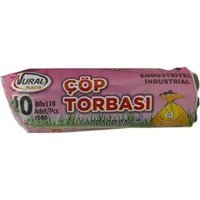 Vural Endüstriyel Jumbo Boy 80x110 cm Çöp Poşeti 10 Adet Siyah