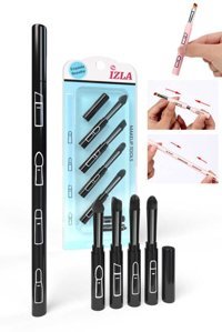 Izla Matruşka Kapaklı 4'lü Eyeliner Far Makyaj Fırça Seti Siyah