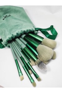Fix+ 13'lü Allık Eyeliner Far Makyaj Fırça Seti Yeşil