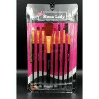 Mona Lady No:34 8'li Allık Eyeliner Far Makyaj Fırça Seti Mavi
