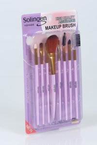 Solingen Voyage 8'li Allık Eyeliner Far Makyaj Fırça Seti Lila