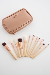 Zoeva Kapaklı 12'li Allık Eyeliner Far Makyaj Fırça Seti Krem Rengi