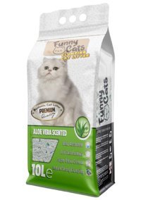 Funny Aloe Vera Kokulu Topaklanan İnce Taneli Bentonit Kedi Kumu 10 lt