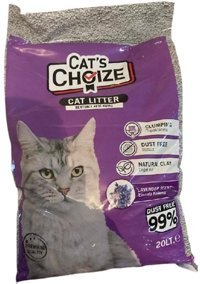 Cat's Choize Lavanta Kokulu Topaklanan İnce Taneli Bentonit Kedi Kumu 16 lt