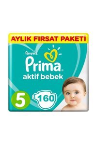 Prima Aktif Bebek 5 Numara Cırtlı Bebek Bezi 160 Adet