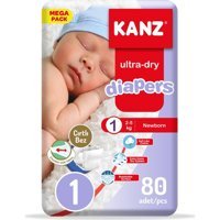 Kanz Ultra Dry Yenidoğan Cırtlı Bebek Bezi 80 Adet