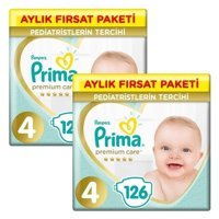 Prima Premium Care 4 Numara Cırtlı Bebek Bezi 2x126 Adet