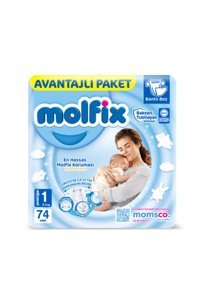 Molfix Yenidoğan Göbek Oyuntulu Cırtlı Bebek Bezi 74 Adet