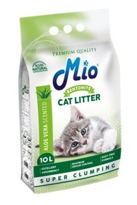 Mio Aloe Vera Kokulu Topaklanan İnce Taneli Bentonit Kedi Kumu 10 lt