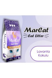 Mar Cat Lavanta Kokulu Topaklanan İnce Taneli Bentonit Kedi Kumu 5 lt