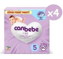 Canbebe 5 Numara Cırtlı Bebek Bezi 4x60 Adet