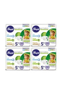 Sleepy Natural Ultra Hassas 5+ Numara Organik Cırtlı Bebek Bezi 4x22 Adet