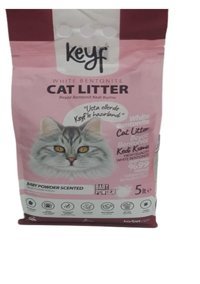 Keyf Bebek Pudrası Kokulu Topaklanan Kalın Taneli Bentonit Kedi Kumu 5 lt