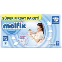 Molfix 3 Numara Cırtlı Bebek Bezi 86 Adet