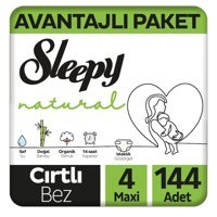 Sleepy Natural 4 Numara Organik Cırtlı Bebek Bezi 144 Adet