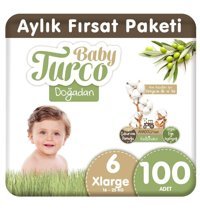 Baby Turco Doğadan 6 Numara Organik Cırtlı Bebek Bezi 100 Adet