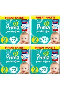 Prima 2 Numara Cırtlı Bebek Bezi 4x72 Adet