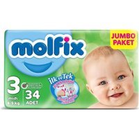 Molfix 3 Numara Cırtlı Bebek Bezi 34 Adet