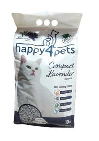 Happy4Pets Lavanta Kokulu Topaklanan İnce Taneli Bentonit Kedi Kumu 10 lt