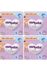 Canbebe 4 Numara Cırtlı Bebek Bezi 4x76 Adet
