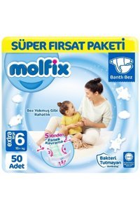 Molfix Extra Large 6 Numara Cırtlı Bebek Bezi 50 Adet